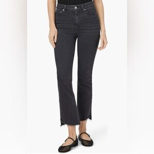 PAIGE Claudine Frayed High Waist Ankle Flare Jeans